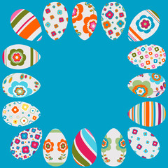 colorful easter eggs frame