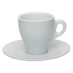 coffee or tea cup with saucer isolated on white backgroun