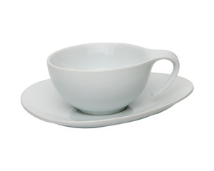 coffee or tea cup with saucer isolated on white backgroun