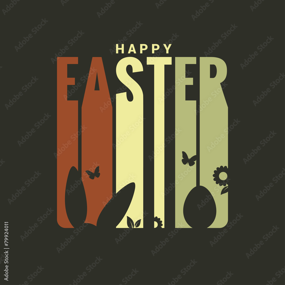 Wall mural easter label design background