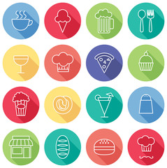 set of line icon related to restaurant