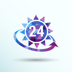 clock in yellow sun vector illustration sun vector day illustration