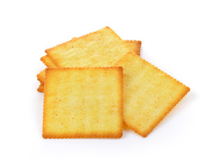 Cracker on white background