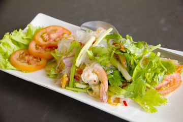 Glass noodle with seafood - Stock Image