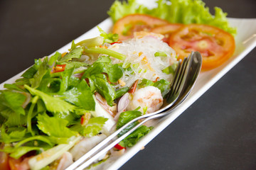 Glass noodle with seafood - Stock Image