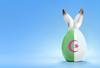 Colorful cute easter egg and the flag of Algeria .(series)