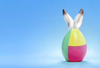 Colorful cute easter egg and the flag of Benin .(series)