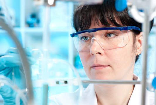Young scientist works in the lab