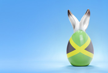 Colorful cute easter egg and the flag of Jamaica .(series)
