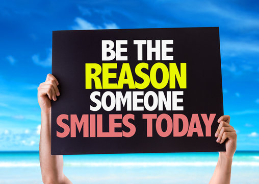 Be The Reason Someone Smiles Today card with beach