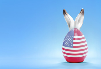 Colorful cute easter egg and the flag of USA .(series)