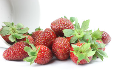 Red strawberry isolated on white background