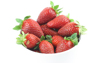 Red strawberry isolated on white background