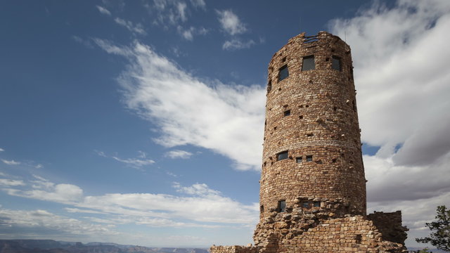 4K Time lapse Grand Canyon village watchtower