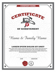 Certificate fire man design template