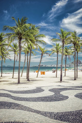 Palms on Copacabana Beach in Rio de Janeiro, Brazil
