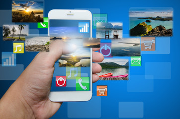 Smart phone and application travel.