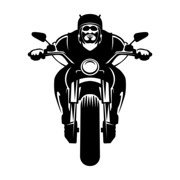 Biker icon. Man on a motorcycle