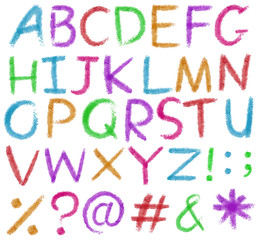 Letters of the alphabet in bright colors
