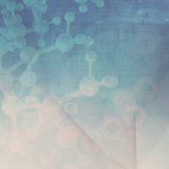 Abstract molecules low poly  medical background