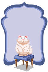 Empty template at the back of a cat