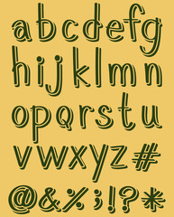 Letters of the alphabet in green color