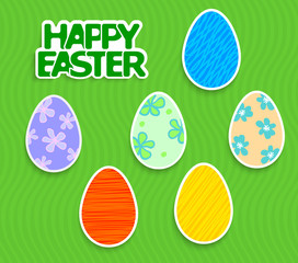 Easter background with eggs sticker