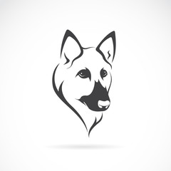 Vector of a german shepherd face on white background. Dogs. Animals.
