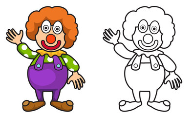 colorful and black and white joker for coloring book