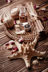 Spa still life with flower petals
