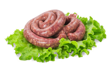 Beef sausage with greens