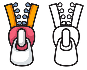 colorful and black and white zipper for coloring book
