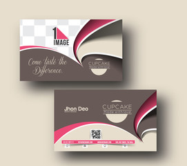 Cupcake Business Card Vector Template.