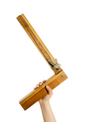 Measuring instrument  in hand on white background.