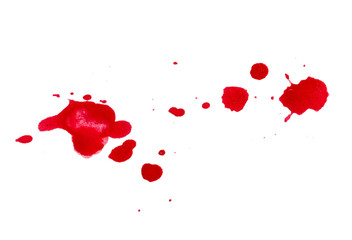 Blots of red paint