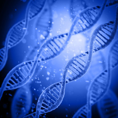 Digital illustration DNA structure in colour background