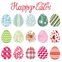Easter egg set.Colored Silhouette