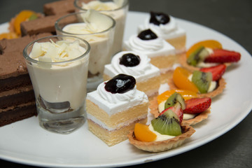 Collection of delicious  assorted mini  dessert
