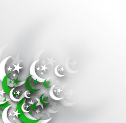 Moon with Pakistan's Flag for Independence Day