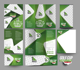Golf Club Stationery Set Template - obrazy, fototapety, plakaty