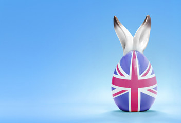 Colorful cute easter egg and the flag of United Kingdom .(series