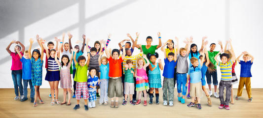Obraz premium Children Kids Childhood Friendship Happiness Diversity Concept