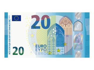 Neuer 20 Euro Schein ab November 2015 Vektor - obrazy, fototapety, plakaty