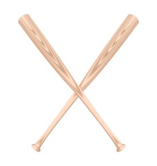 Realistic illustration of two baseball bat