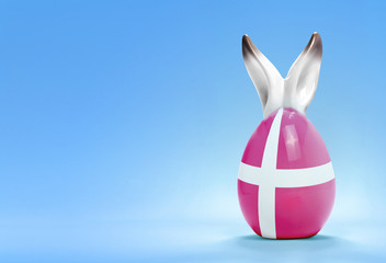 Colorful cute easter egg and the flag of Denmark .(series)