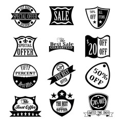 Set of  Sale & Best Offer badges, labels, and logos