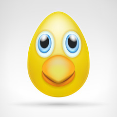 yellow egg shape with cute chicken face