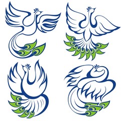Fototapeta na wymiar Vector illustration of peacocks