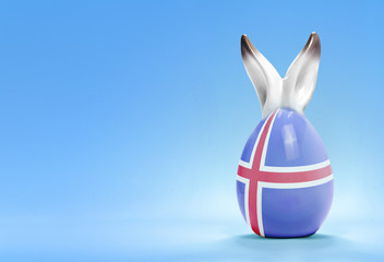 Colorful cute easter egg and the flag of Iceland .(series)