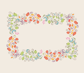 Floral doodle frame